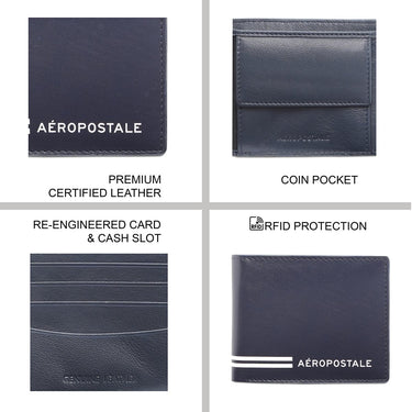 Aeropostale Sacramento Men's Global Coin Wallet Navy