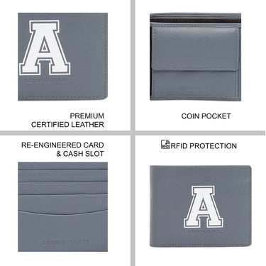 Aeropostale Norfolk Men's Global Coin Wallet Grey