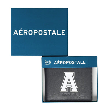 Aeropostale Norfolk Men's Global Coin Wallet Black