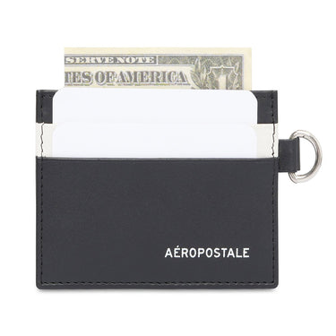 Aeropostale Oxnard Mens Card Holder Black Ivory