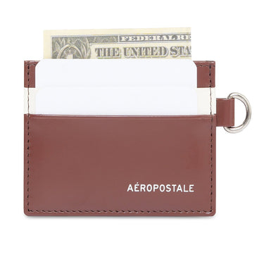 Aeropostale Oxnard Mens Card Holder Tan Black