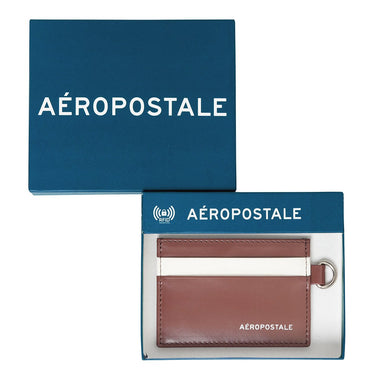 Aeropostale Oxnard Mens Card Holder Tan Black