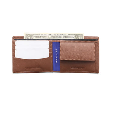 Aeropostale Marcos Men's Global Coin Wallet Tan