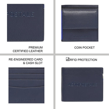 Aeropostale Rialto Mens Global Coin Wallet Navy
