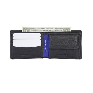Aeropostale Rialto Men Global Coin Wallet Black