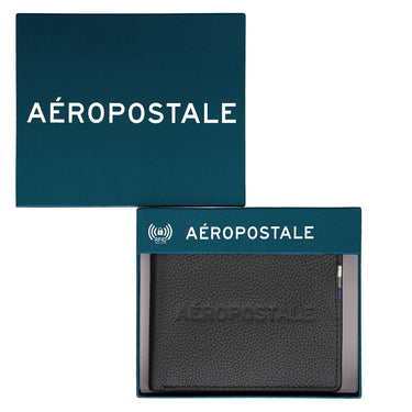 Aeropostale Rialto Men Global Coin Wallet Black