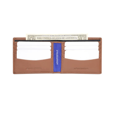 Aeropostale Carlsbad Mens Slimfold Wallet Tan