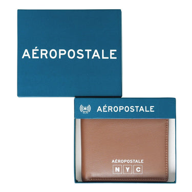 Aeropostale Carlsbad Mens Slimfold Wallet Tan