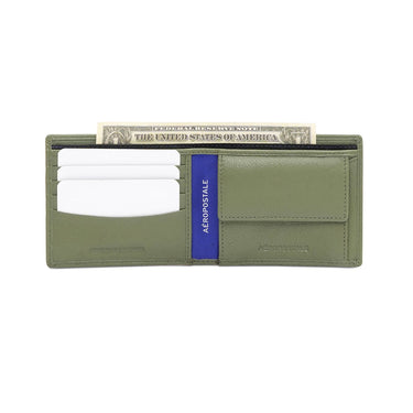 Aeropostale Carlsbad Men's Global Coin Wallet Olive