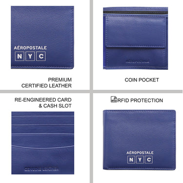 Aeropostale Carlsbad Men's Global Coin Wallet Electric Blue