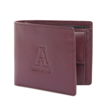 Aeropostale Indio Mens Global Coin Wallet Wine