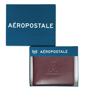 Aeropostale Indio Mens Global Coin Wallet Wine