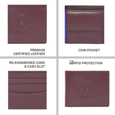 Aeropostale Indio Mens Global Coin Wallet Wine