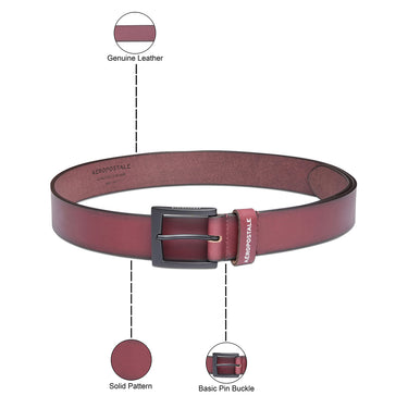 Aeropostale Jacksonville Men's Non Reversible Belt Wine