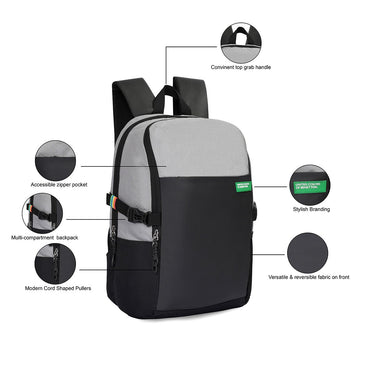 United Colors Of Benetton Kaizen Laptop Backpack Grey
