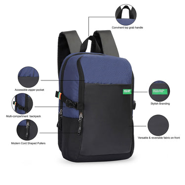United Colors Of Benetton Kaizen Laptop Backpack Navy