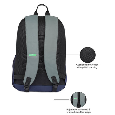 United Colors Of Benetton Pyro Laptop Backpack Teal Navy