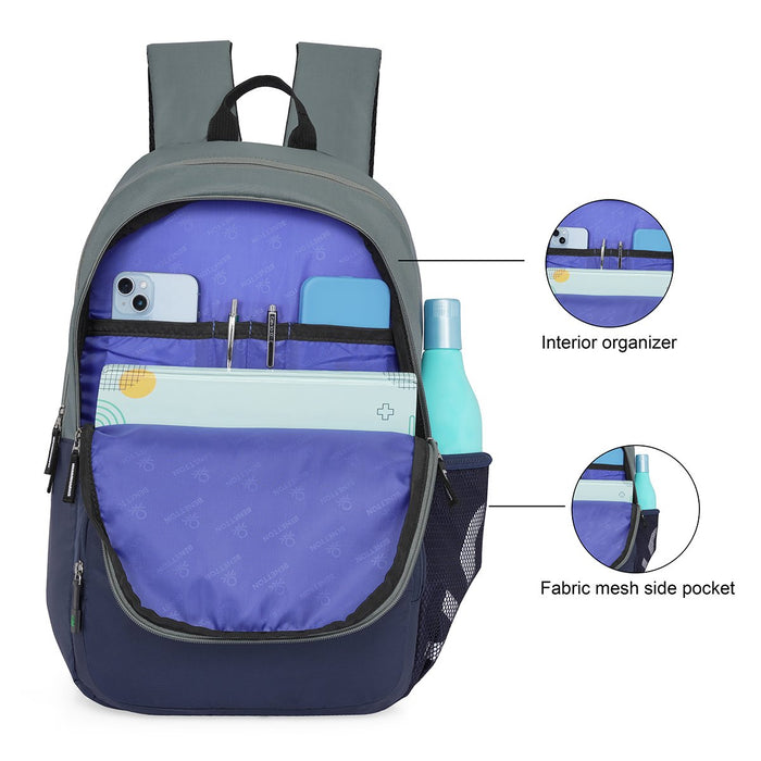 United Colors Of Benetton Pyro Laptop Backpack Teal Navy