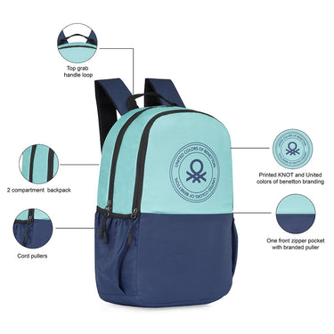 United Colors Of Benetton Inferno Laptop Backpack Pista Green Navy