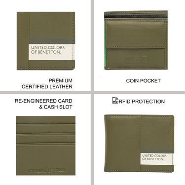 United Colors Of Benetton Jecna Men S Global Coin Wallet Olive