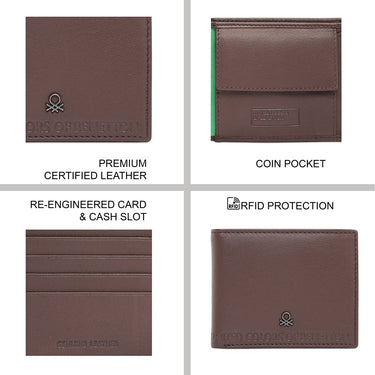 Tommy Hilfiger Davle Mens Global Coin Wallet Brown