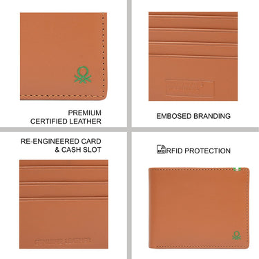 United Colors Of Benetton Ceska Men's Passcase Wallet Tan