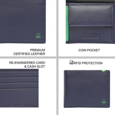 United Colors Of Benetton Ceska Mens Global Coin Wallet Navy