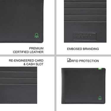 United Colors Of Benetton Ceska Mens Passcase Wallet Black
