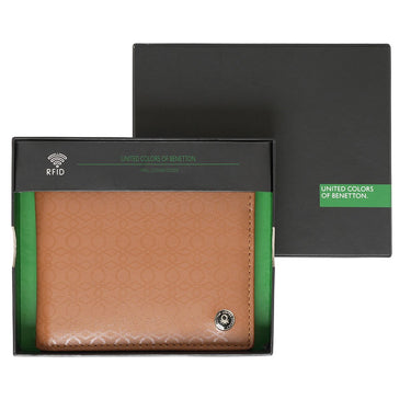 United Colors Of Benetton Valtr Mens Slimfold Wallet Tan