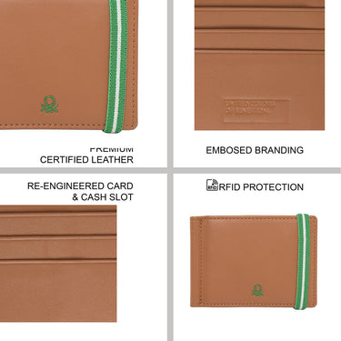 United Colors Of Benetton Lesna Mens Moneyclip Tan