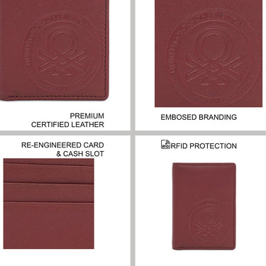 United Colors Of Benetton Mesto Mens Trifold Wine