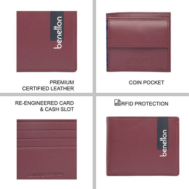 United Colors Of Benetton Benzo Men S Global Coin Wallet Wine