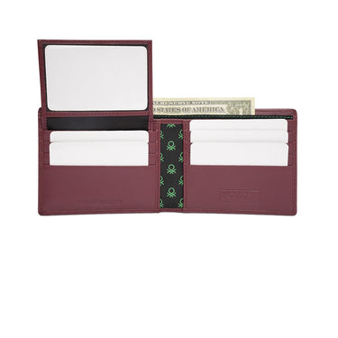 United Colors Of Benetton Chane Men S Passcase Wallet Wine