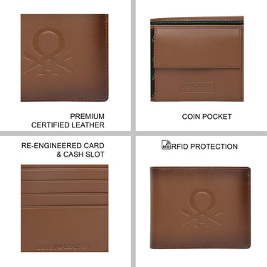United Colors Of Benetton Chane Men S Global Coin Wallet Tan