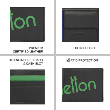 United Colors Of Benetton Jemnice Men S Global Coin Wallet Black