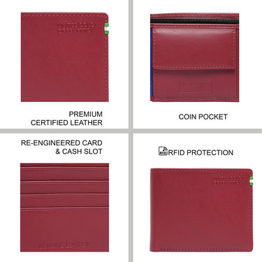 United Colors Of Benetton Dobrany Mens Global Coin Wallet Wine