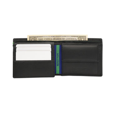United Colors Of Benetton Dobrany Mens Multicard Coin Wallet Black