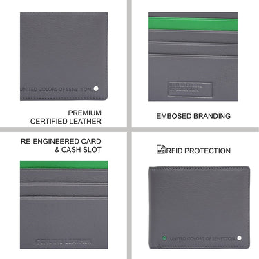United Colors Of Benetton Tereza Mens Passcase Wallet Grey