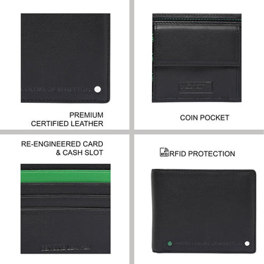 United Colors Of Benetton Tereza Mens Global Coin Wallet Black