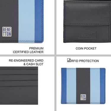 United Colors Of Benetton Beak Mens Global Coin Wallet Blue