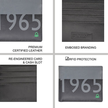 United Colors Of Benetton Alectoria Mens Passcase Wallet Black