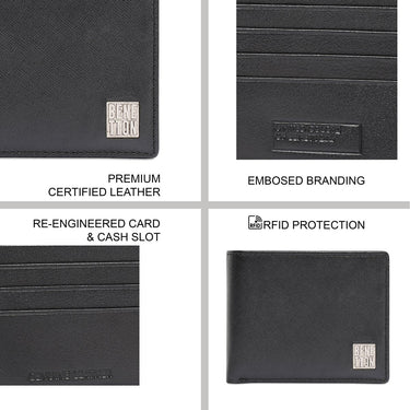 United Colors Of Benetton Shetland Mens Passcase Wallet Black
