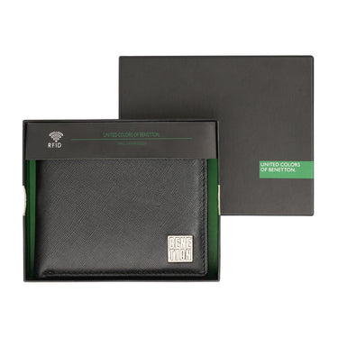 United Colors Of Benetton Shetland Mens Passcase Wallet Black