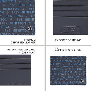United Colors Of Benetton Berkner Mens Passcase Wallet Navy