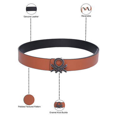 United Colors Of Benetton Karel Mens Reversible Belt Tan Black