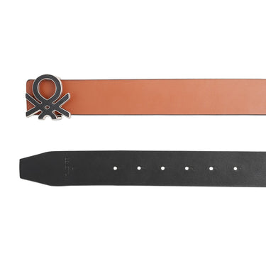 United Colors Of Benetton Karel Mens Reversible Belt Tan Black