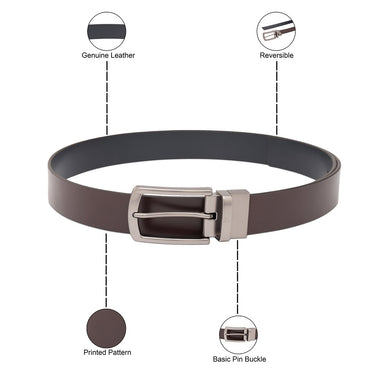 United Colors of Benetton Ales Men's Reversible Belt Brown and Navy