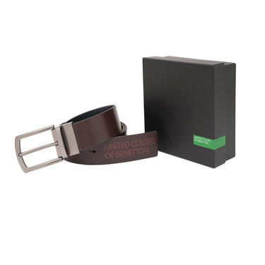 United Colors of Benetton Ales Men's Reversible Belt Brown and Navy