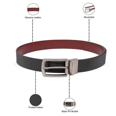 United Colors of Benetton Ales Men's Reversible Belt Black and Wine
