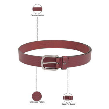 United Colors Of Benetton Honza Men S Non Reversible Belt Wine